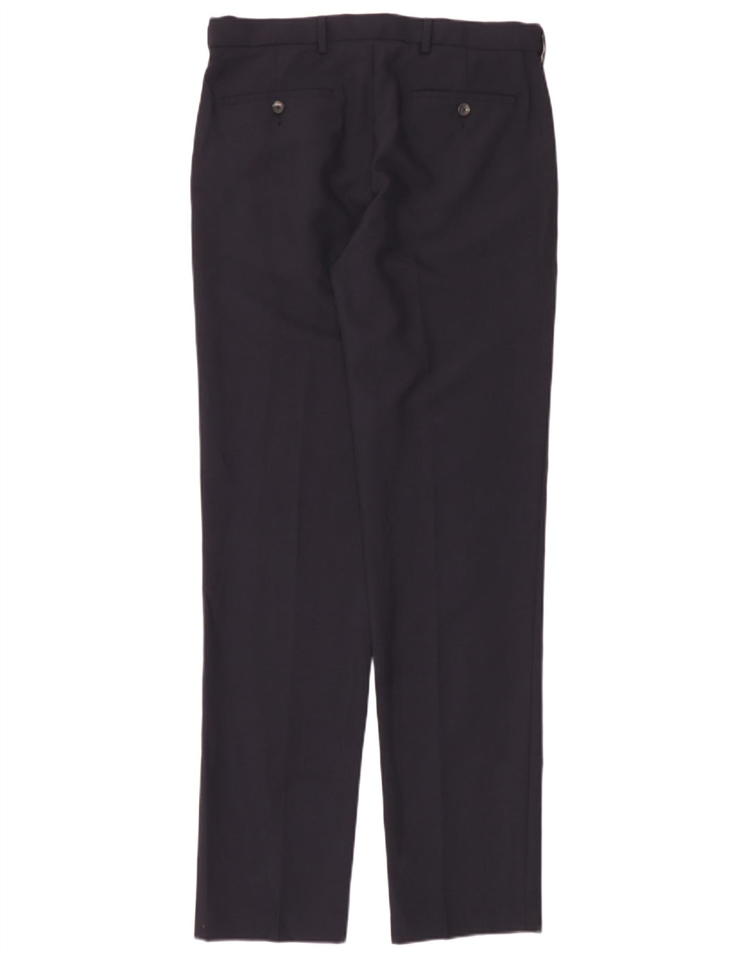 Marks & Spencer Mens Regular Fit Chino Trousers W32 L35 Navy Blue Polyester