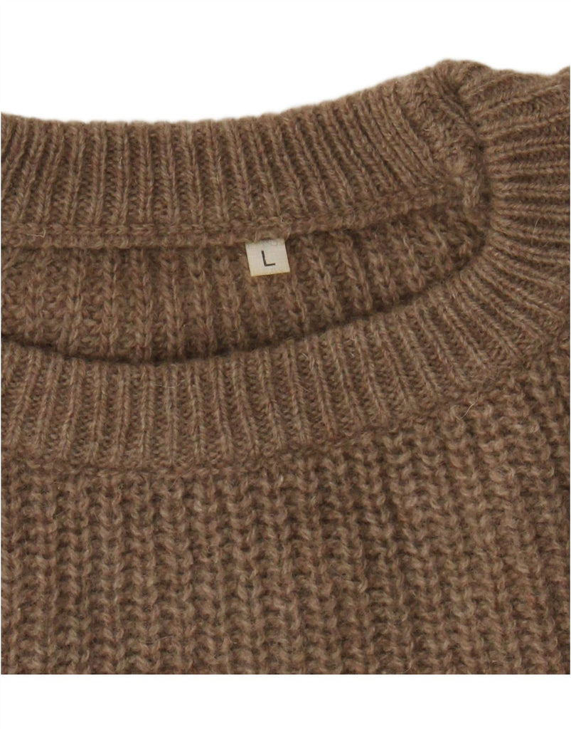 VINTAGE Mens Crew Neck Jumper Sweater Large Brown Vintage Vintage and Second-Hand Vintage from Messina Hembry 