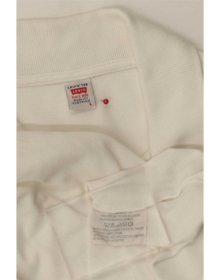 Levi's Mens Polo Shirt Large White Cotton