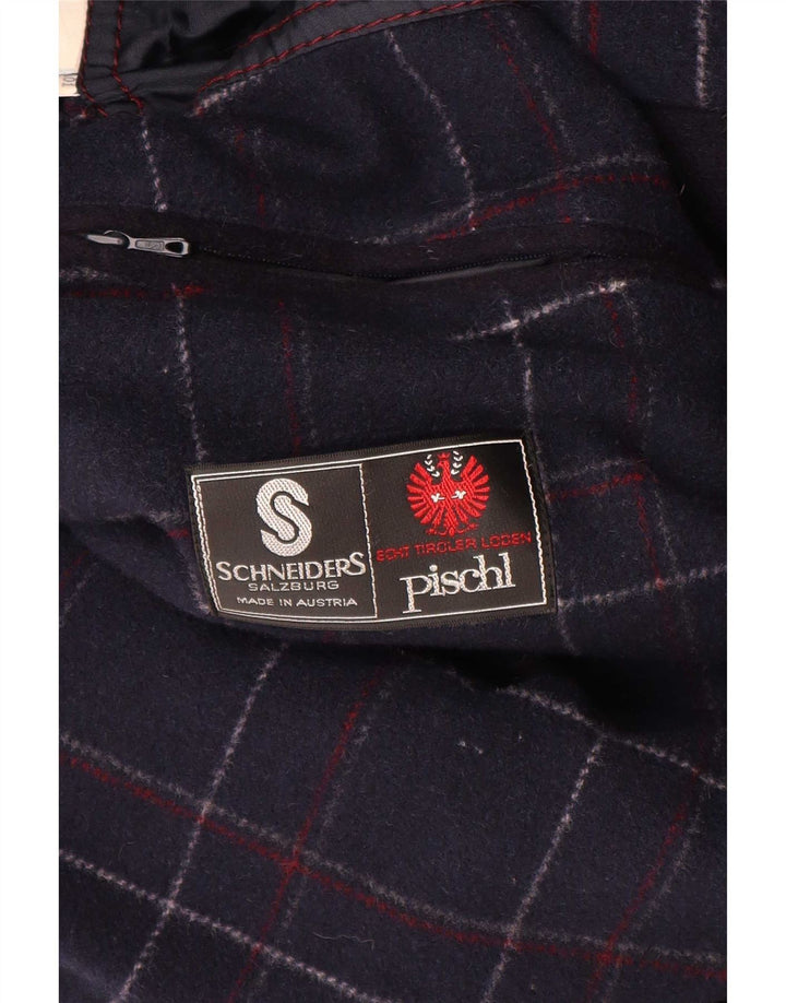 Schneiders Mens Pischl Overcoat UK 42 XL Navy Blue Wool