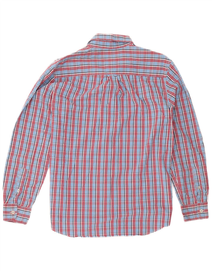 Chaps Mens Shirt Medium Blue Check Cotton