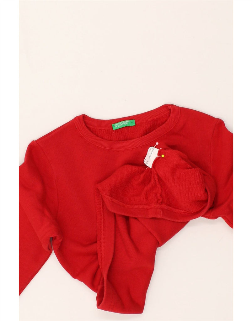 BENETTON Girls Graphic Sweatshirt Jumper 4-5 Years XS  Red | Vintage Benetton | Thrift | Second-Hand Benetton | Used Clothing | Messina Hembry 