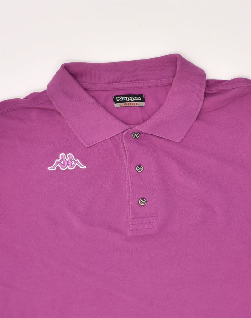 KAPPA Mens Long Sleeve Polo Shirt Large Pink | Vintage Kappa | Thrift | Second-Hand Kappa | Used Clothing | Messina Hembry 