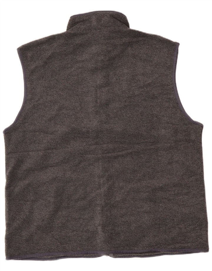 Vintage Mens Fleece Gilet UK 42 XL Grey Polyester