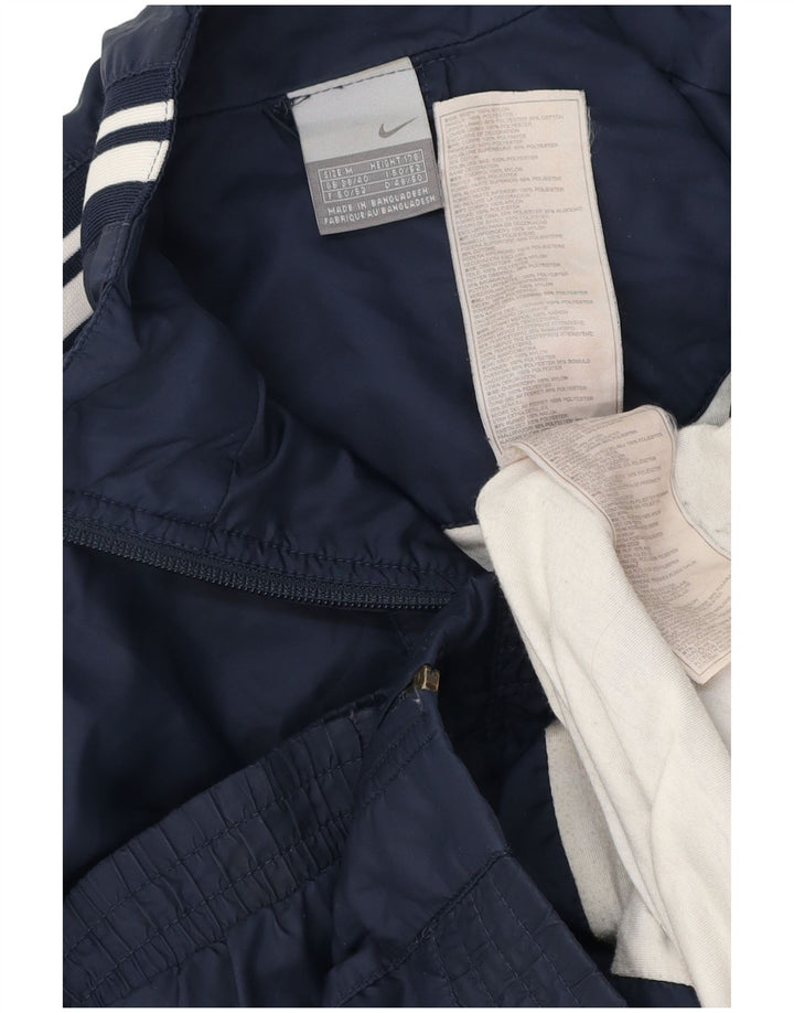 Nike Mens Tracksuit Top Jacket UK 38/40 Medium Navy Blue Colourblock Nylon