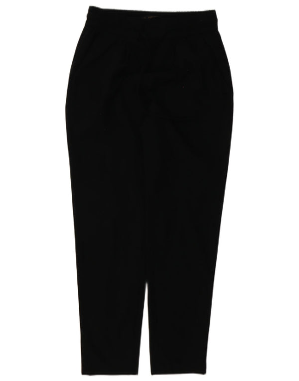 Zara Womens Tapered Chino Trousers XS W24 L27 Black Polyester