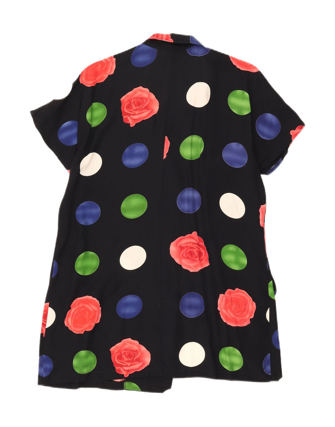 LUIGI Womens Shirt Dress IT 42 Medium Black Floral Viscose Vintage Luigi and Second-Hand Luigi from Messina Hembry 
