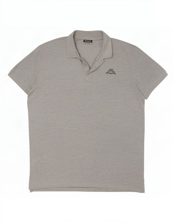 Kappa Mens Polo Shirt 2XL Grey Flecked Cotton