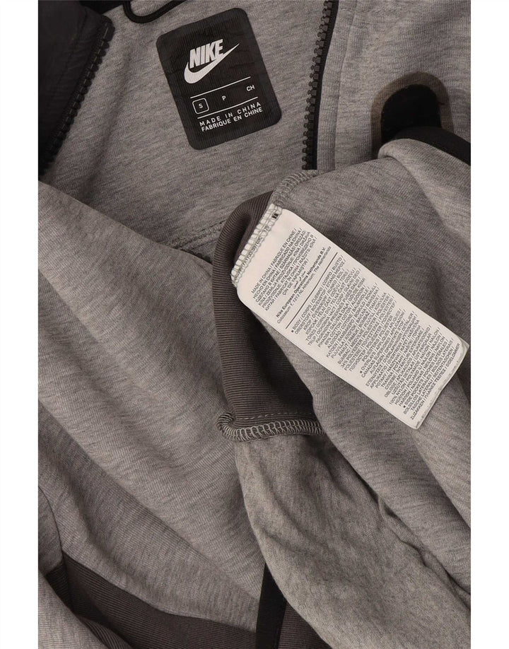 Nike Mens Zip Hoodie Sweater Small Grey Colourblock Cotton