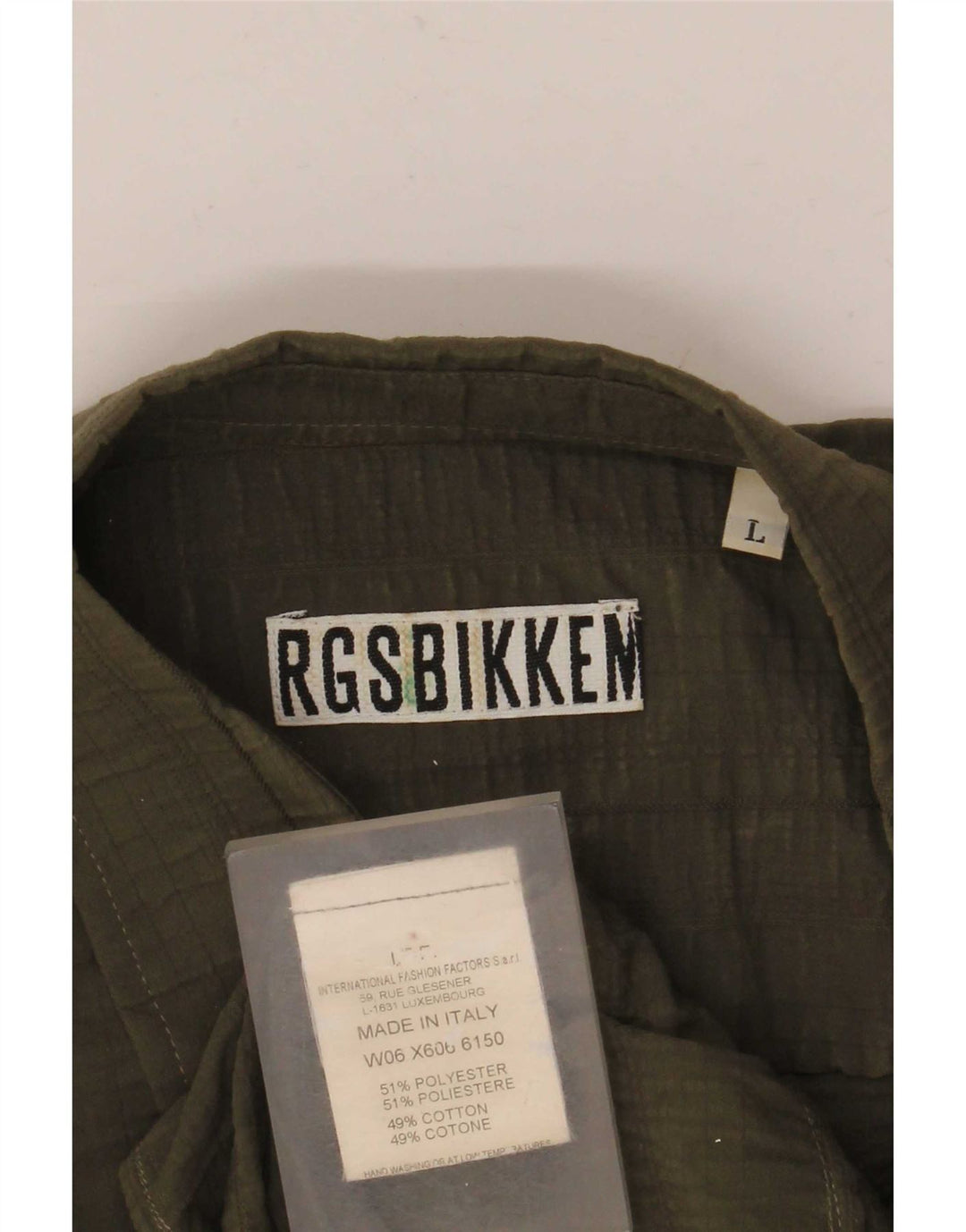 Bikkembergs Mens Shirt Large Khaki Polyester