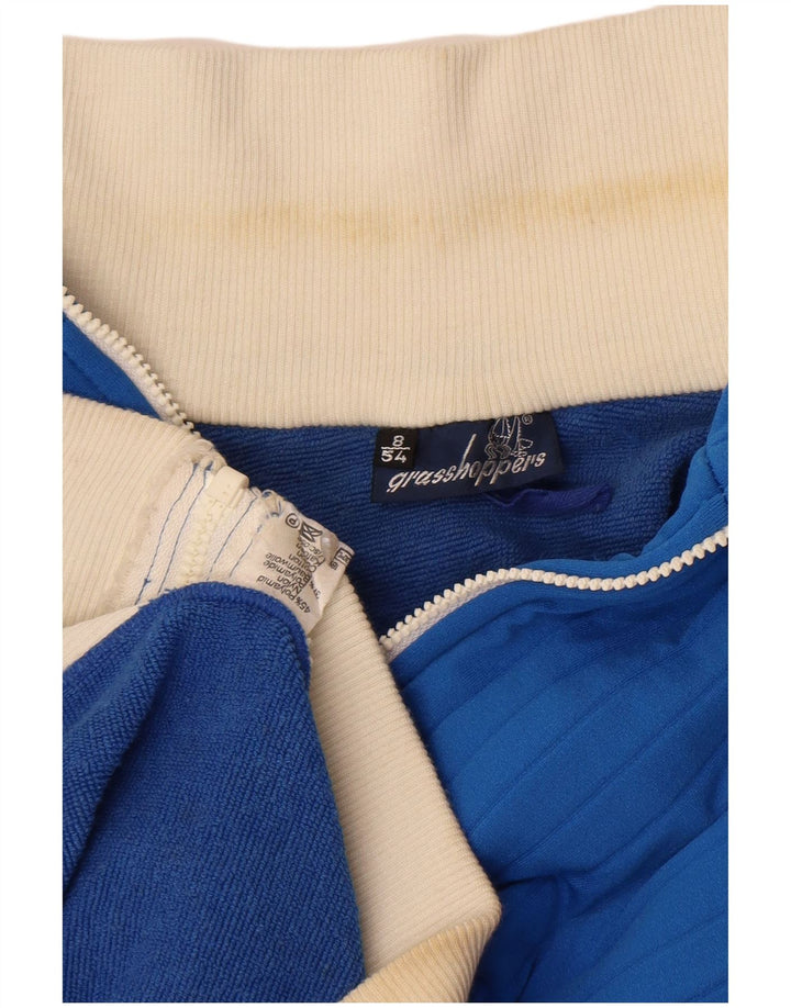 grasshoppers Mens Cardigan Sweater IT 54 XL Blue Colourblock Polyamide