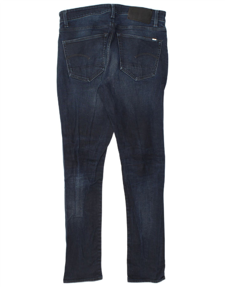 G-STAR Mens 3301 Slim Jeans W33 L32 Navy Blue Cotton