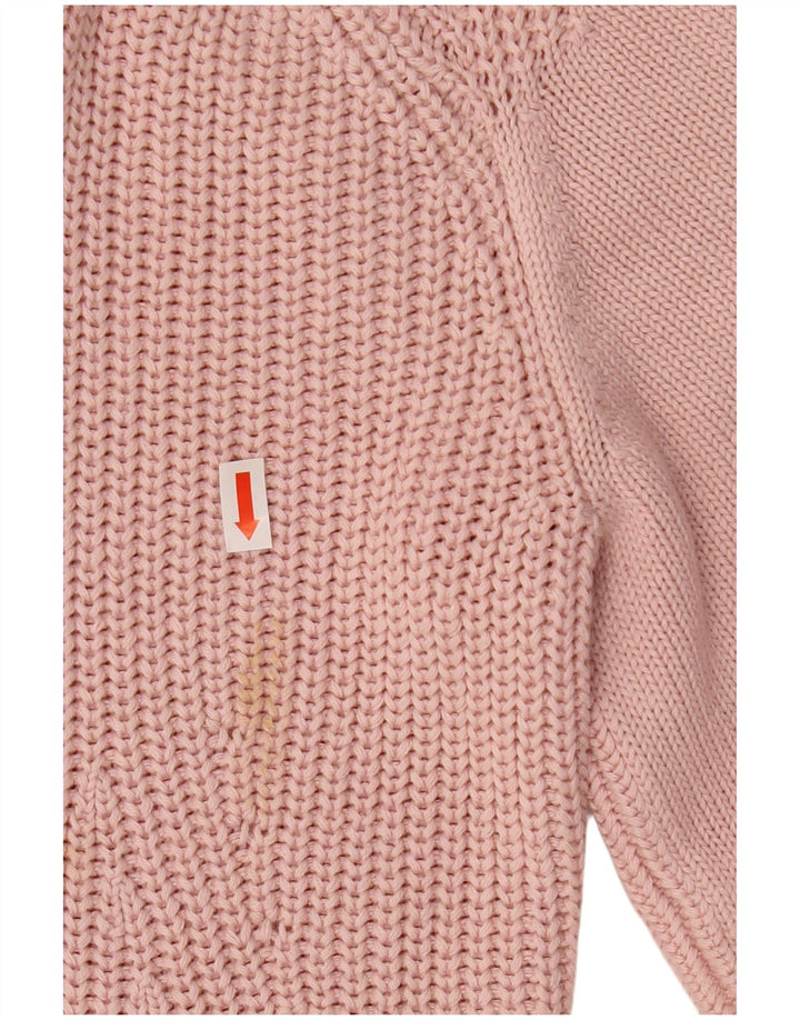 Marks & Spencer Womens Crew Neck Jumper Sweater UK 14 Medium Pink Cotton