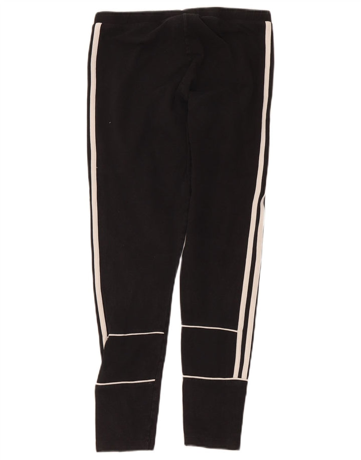 Adidas Womens Crop Leggings UK 12 Medium Black Cotton