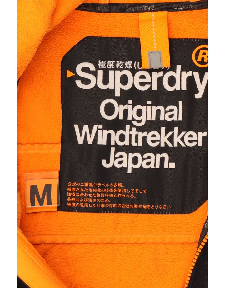 SUPERDRY Mens Windtrekker Hooded Windbreaker Jacket UK 38 Medium Black