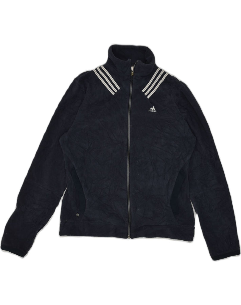 ADIDAS Womens Tracksuit Top Jacket UK 14 Medium Black Polyester | Vintage Adidas | Thrift | Second-Hand Adidas | Used Clothing | Messina Hembry 