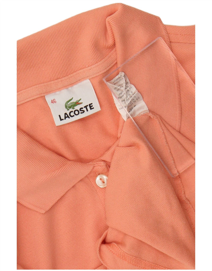 LACOSTE Womens Polo Shirt Size 46 XL Orange Cotton