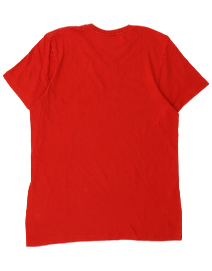 Adidas Mens Graphic T-Shirt Top Medium Red Cotton