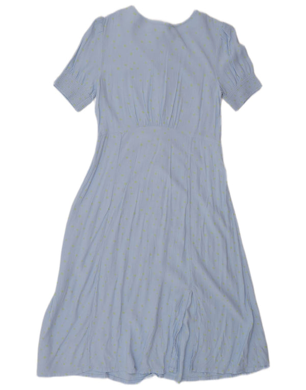 John Lewis Girls A-Line Dress 11-12 Years Blue Spotted Viscose