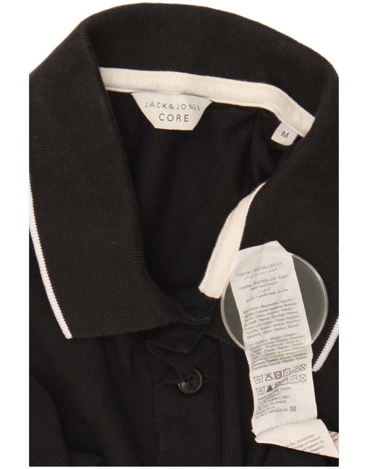 Jack & Jones Mens Polo Shirt Medium Black Cotton