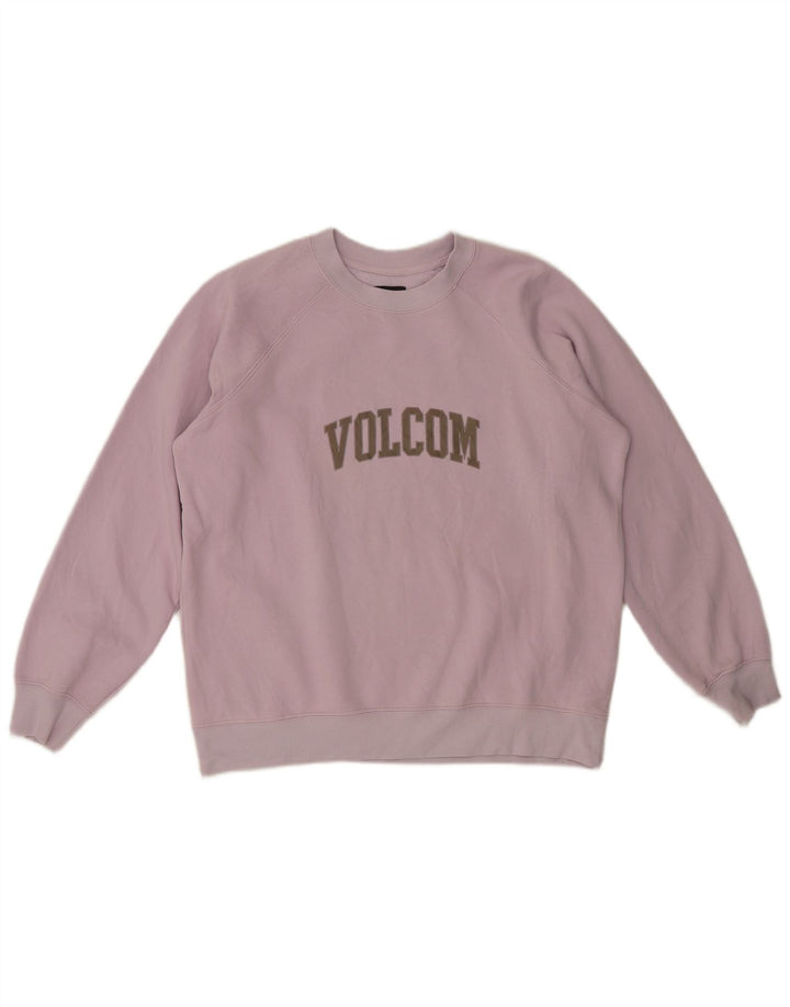 Volcom Womens Graphic Oversized Sweatshirt Jumper UK 14 Medium Purple
