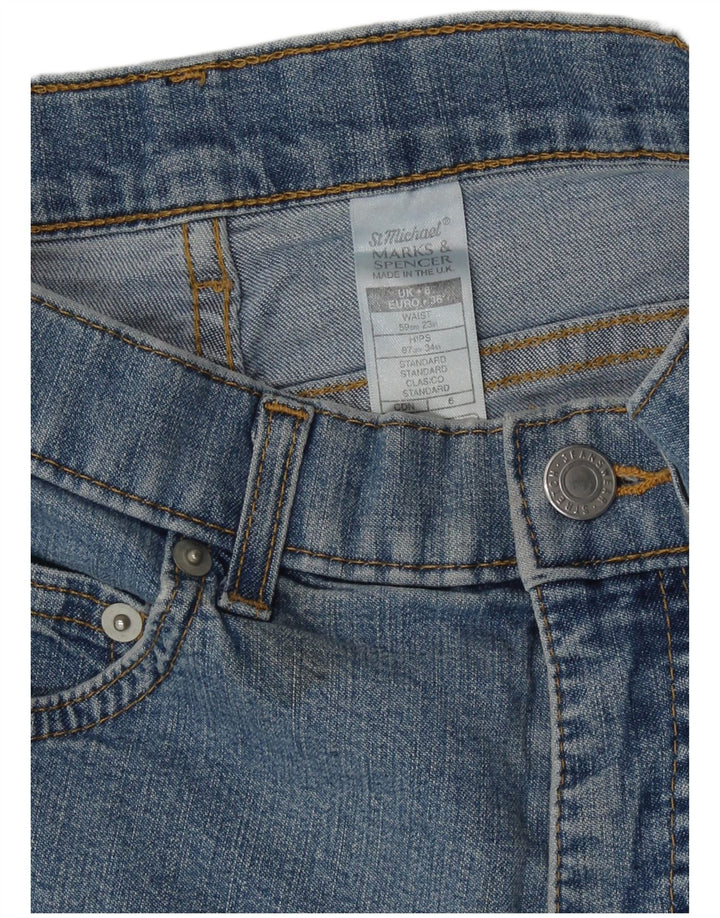 Marks & Spencer Womens Denim Shorts UK 8 Small W23  Blue Cotton
