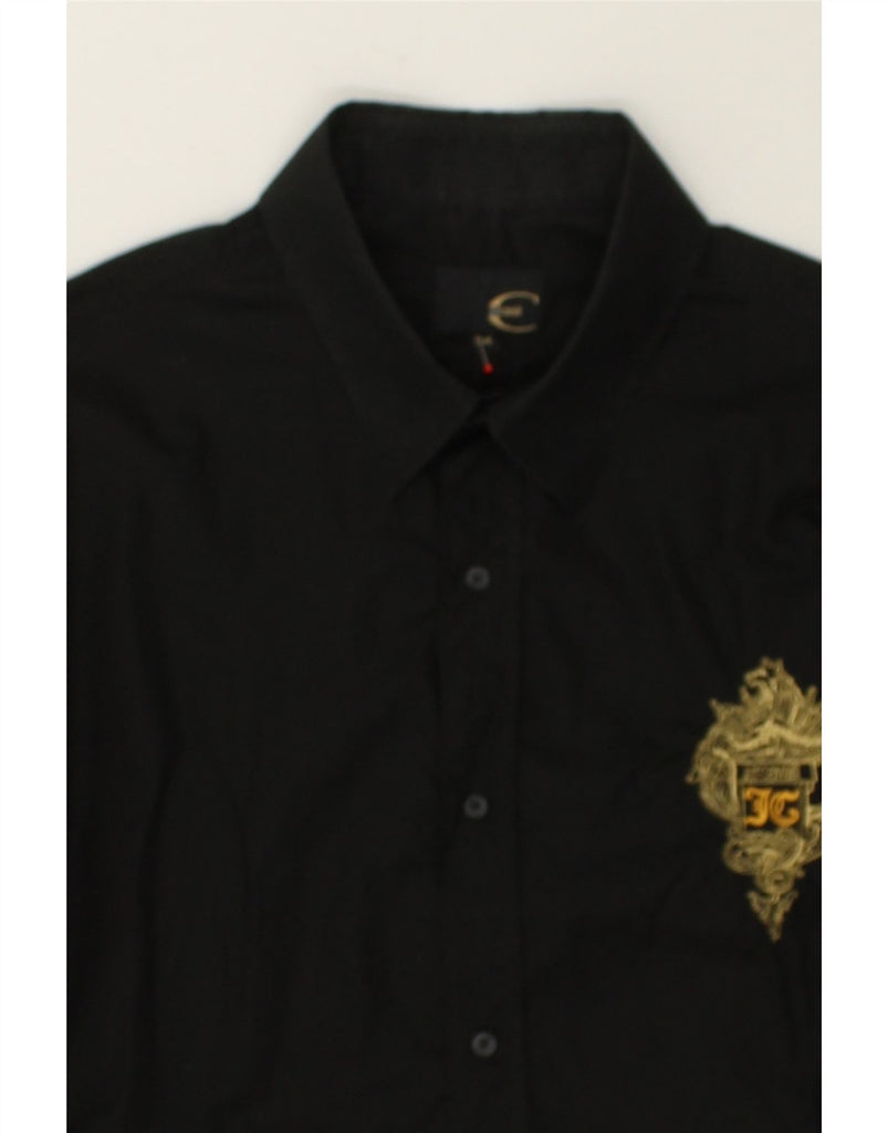 JUST CAVALLI Mens Graphic Shirt Size 54 Medium Black Cotton | Vintage Just Cavalli | Thrift | Second-Hand Just Cavalli | Used Clothing | Messina Hembry 