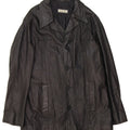 JEANSERIA DEL CORSO Mens Leather Jacket UK 42 XL Black Leather Vintage Jeanseria Del Corso and Second-Hand Jeanseria Del Corso from Messina Hembry 