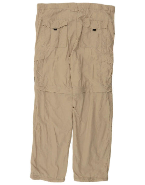 Marks & Spencer Mens Regular Cargo Trousers W38 L33 Beige Cotton