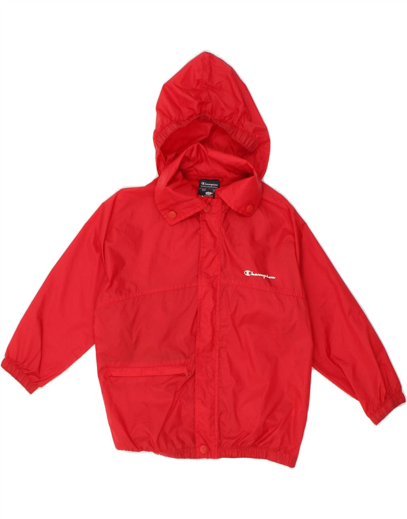 CHAMPION Boys Loose Fit Hooded Rain Jacket 5-6 Years XS Red Polyamide | Vintage Champion | Thrift | Second-Hand Champion | Used Clothing | Messina Hembry 