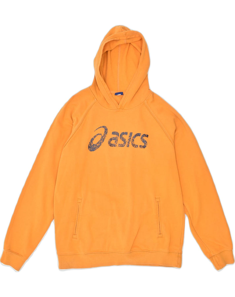 ASICS Mens Graphic Hoodie Jumper Small Orange | Vintage | Thrift | Second-Hand | Used Clothing | Messina Hembry 