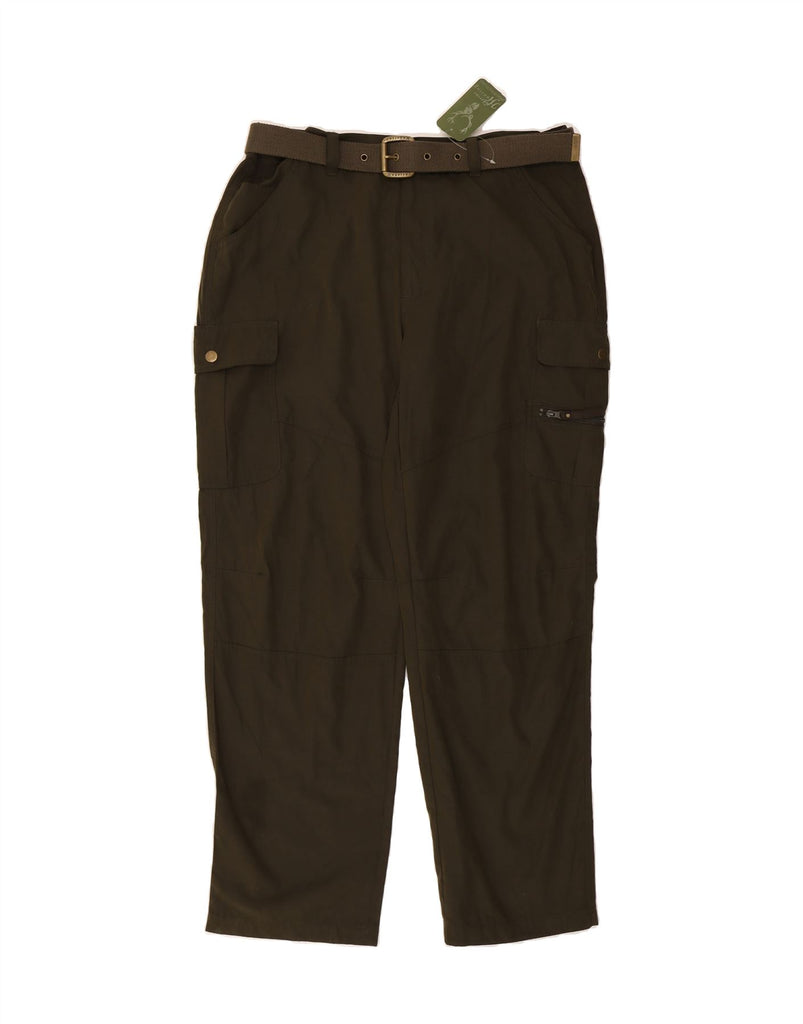 HUBERTUS Mens Straight Cargo Trousers IT 56 3XL W40 L32 Khaki Cotton Vintage Hubertus and Second-Hand Hubertus from Messina Hembry 