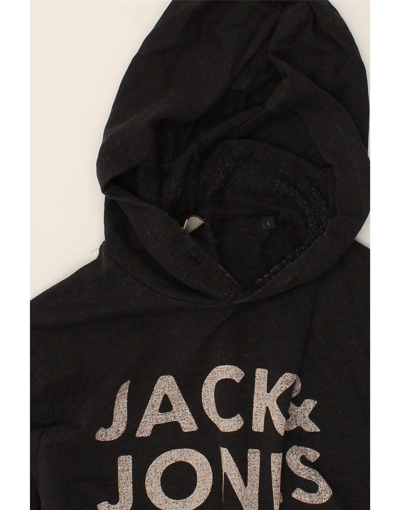 JACK & JONES Mens Graphic Hoodie Jumper Large Grey Cotton | Vintage Jack & Jones | Thrift | Second-Hand Jack & Jones | Used Clothing | Messina Hembry 