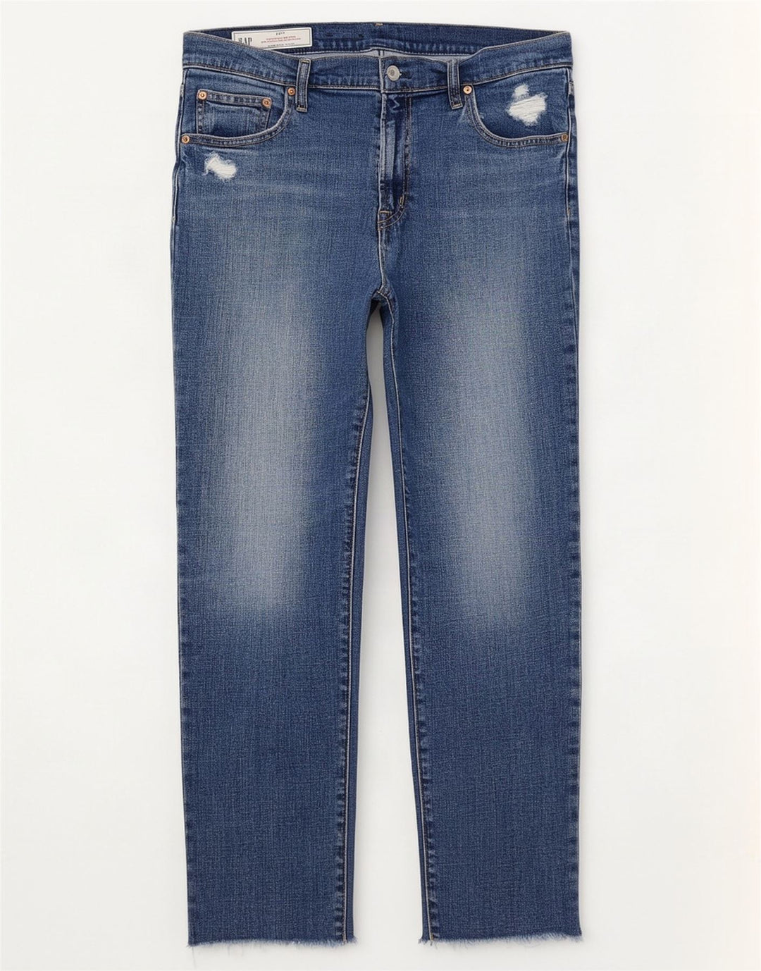 Gap Womens Girlfriend Distressed Mid Rise Slim Jeans W30 L27 Blue