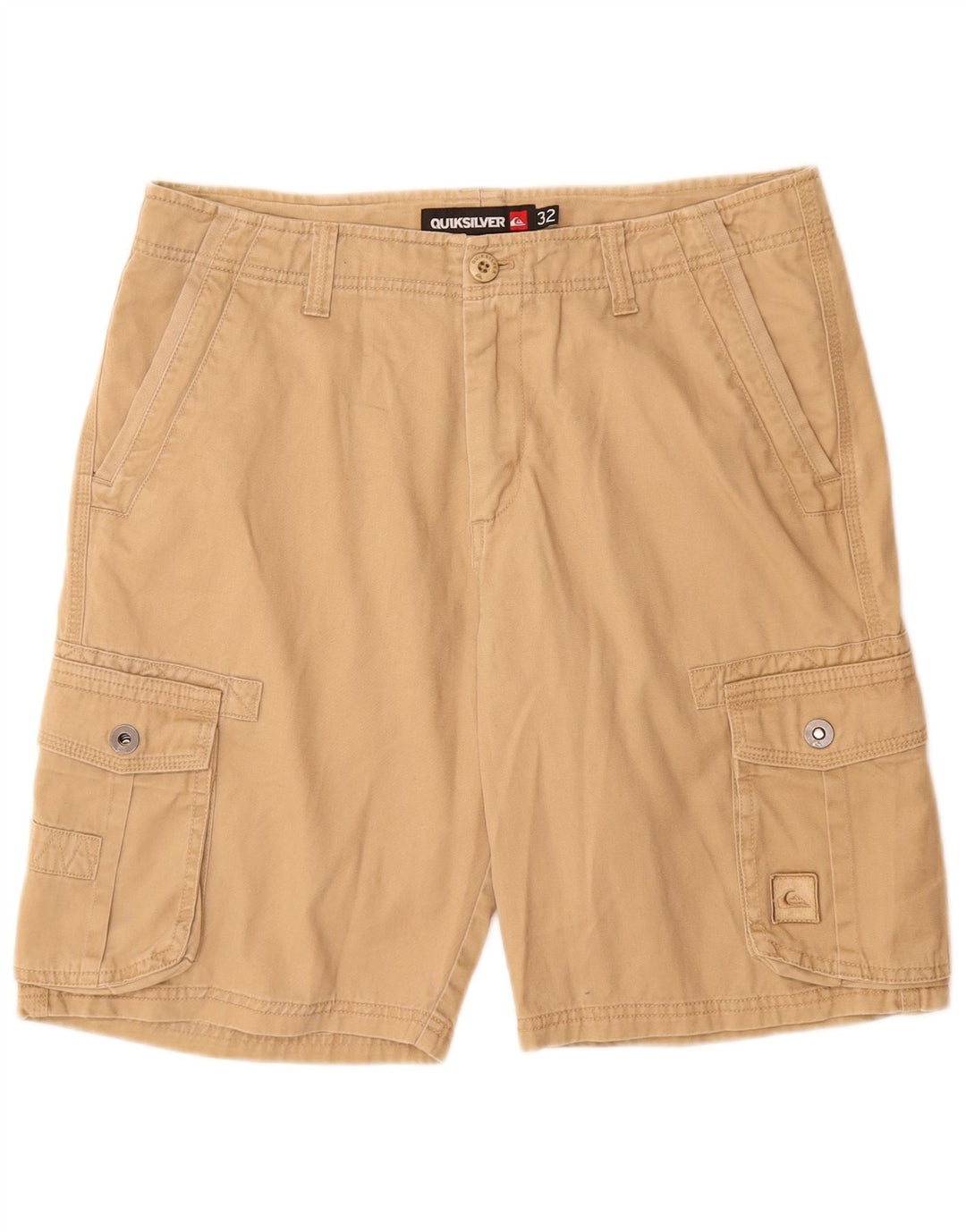 QUIKSILVER Mens Cargo Shorts W32 Medium  Beige Cotton