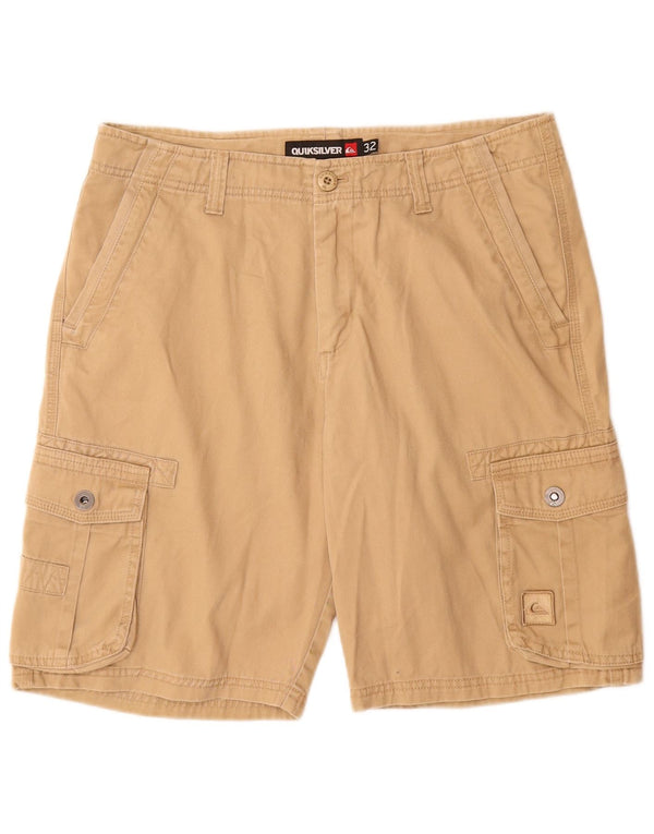 QUIKSILVER Mens Cargo Shorts W32 Medium  Beige Cotton