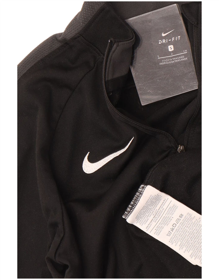 Nike Womens Dri Fit Pullover Tracksuit Top UK 10 Small Black Colourblock