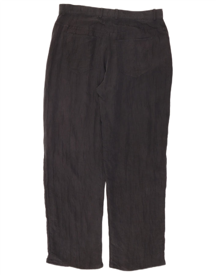 Zara Womens Straight Casual Trousers Large W34 L30 Navy Blue Polyester