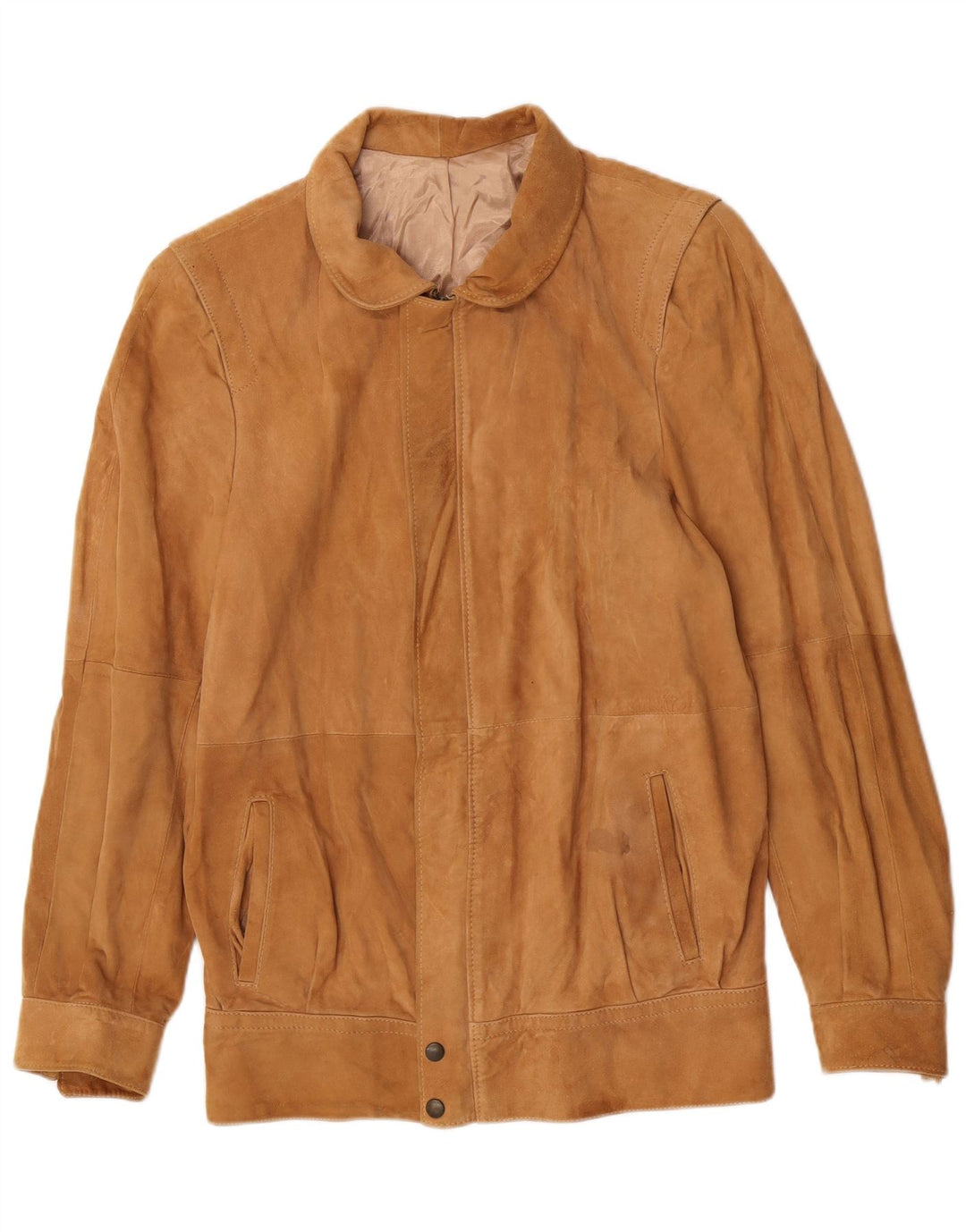 Vintage Mens Suede Jacket IT 46 Small Beige