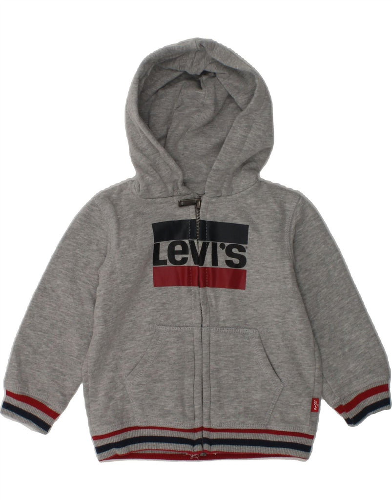 LEVI'S Baby Boys Graphic Zip Hoodie Sweater 12-18 Months Grey Cotton | Vintage Levi's | Thrift | Second-Hand Levi's | Used Clothing | Messina Hembry 