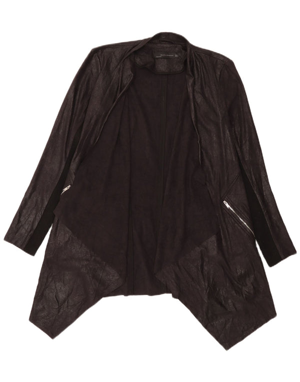 Zara Womens Asymmetric Cardigan Top UK 14 Medium Black Colourblock