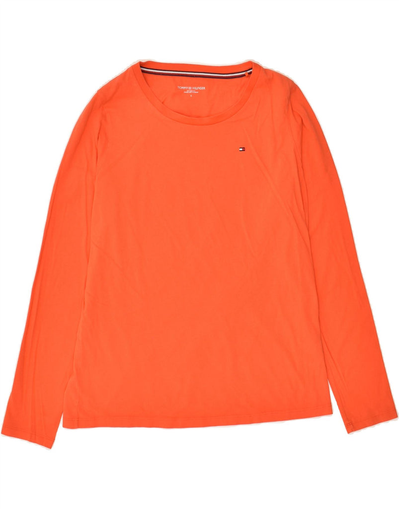 TOMMY HILFIGER Womens Top Long Sleeve UK 14 Large Orange Cotton | Vintage Tommy Hilfiger | Thrift | Second-Hand Tommy Hilfiger | Used Clothing | Messina Hembry 