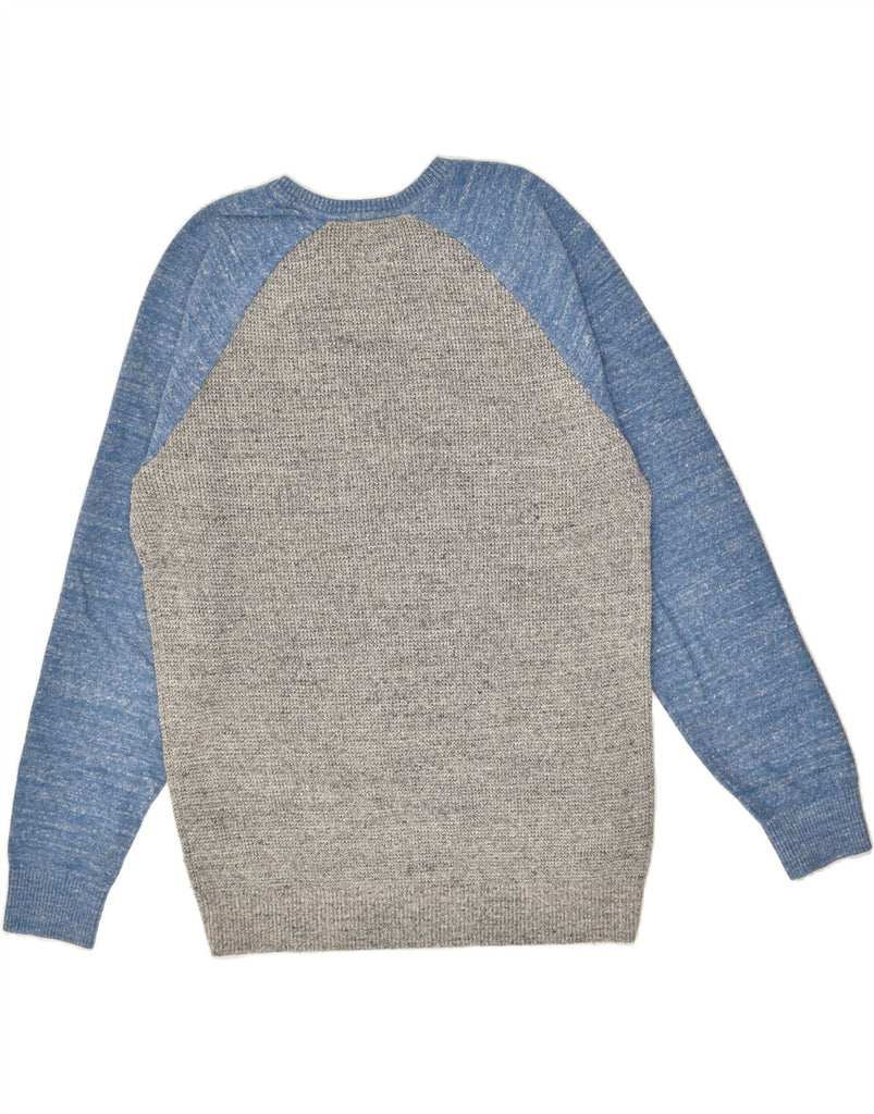 GAP Mens Crew Neck Jumper Sweater Medium Grey Colourblock Cotton | Vintage Gap | Thrift | Second-Hand Gap | Used Clothing | Messina Hembry 
