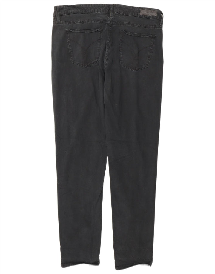 CALVIN KLEIN Womens Slim Jeans US 14 XL W34 L32 Black Cotton