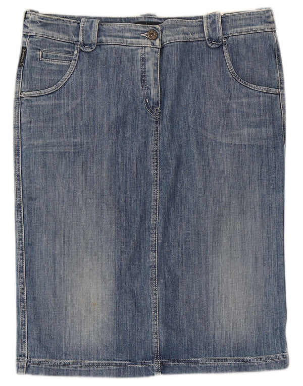 Armani Womens Denim Skirt UK 16 Large W34 Blue Cotton