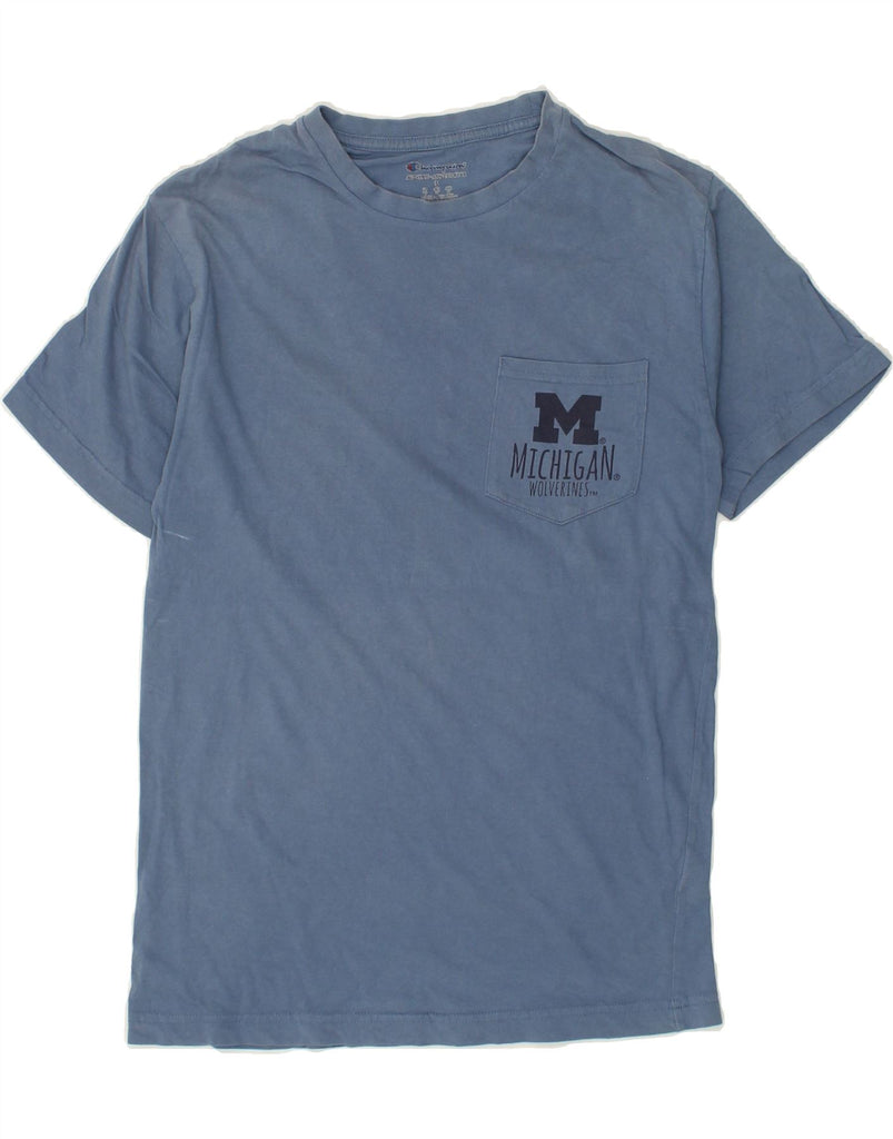 CHAMPION Womens University of Michigan Graphic T-Shirt Top UK 8 Small Blue | Vintage Champion | Thrift | Second-Hand Champion | Used Clothing | Messina Hembry 