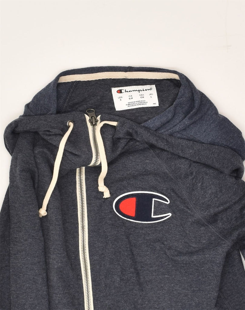 CHAMPION Womens Zip Hoodie Sweater UK 8 Small Blue Polyester | Vintage Champion | Thrift | Second-Hand Champion | Used Clothing | Messina Hembry 