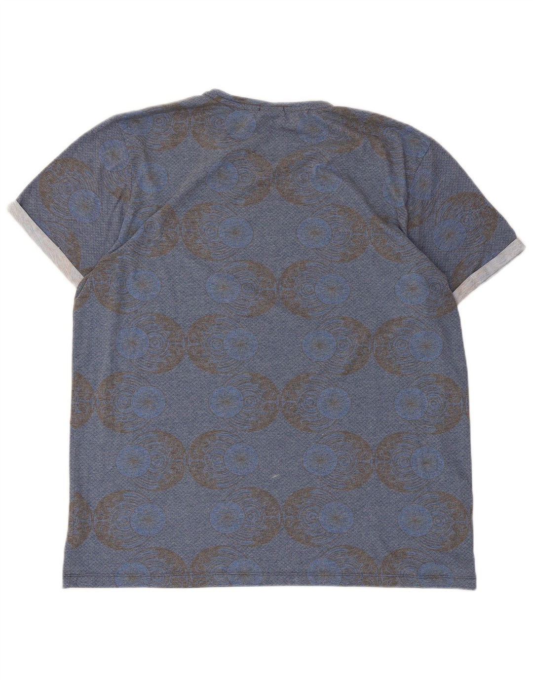 Jack & Jones Mens Graphic T-Shirt Top 2XL Blue Geometric Polyester