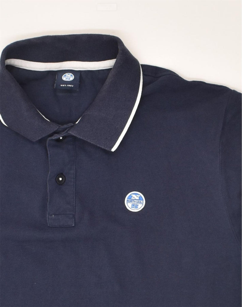 NORTH SAILS Mens Polo Shirt Medium Navy Blue Cotton | Vintage North Sails | Thrift | Second-Hand North Sails | Used Clothing | Messina Hembry 