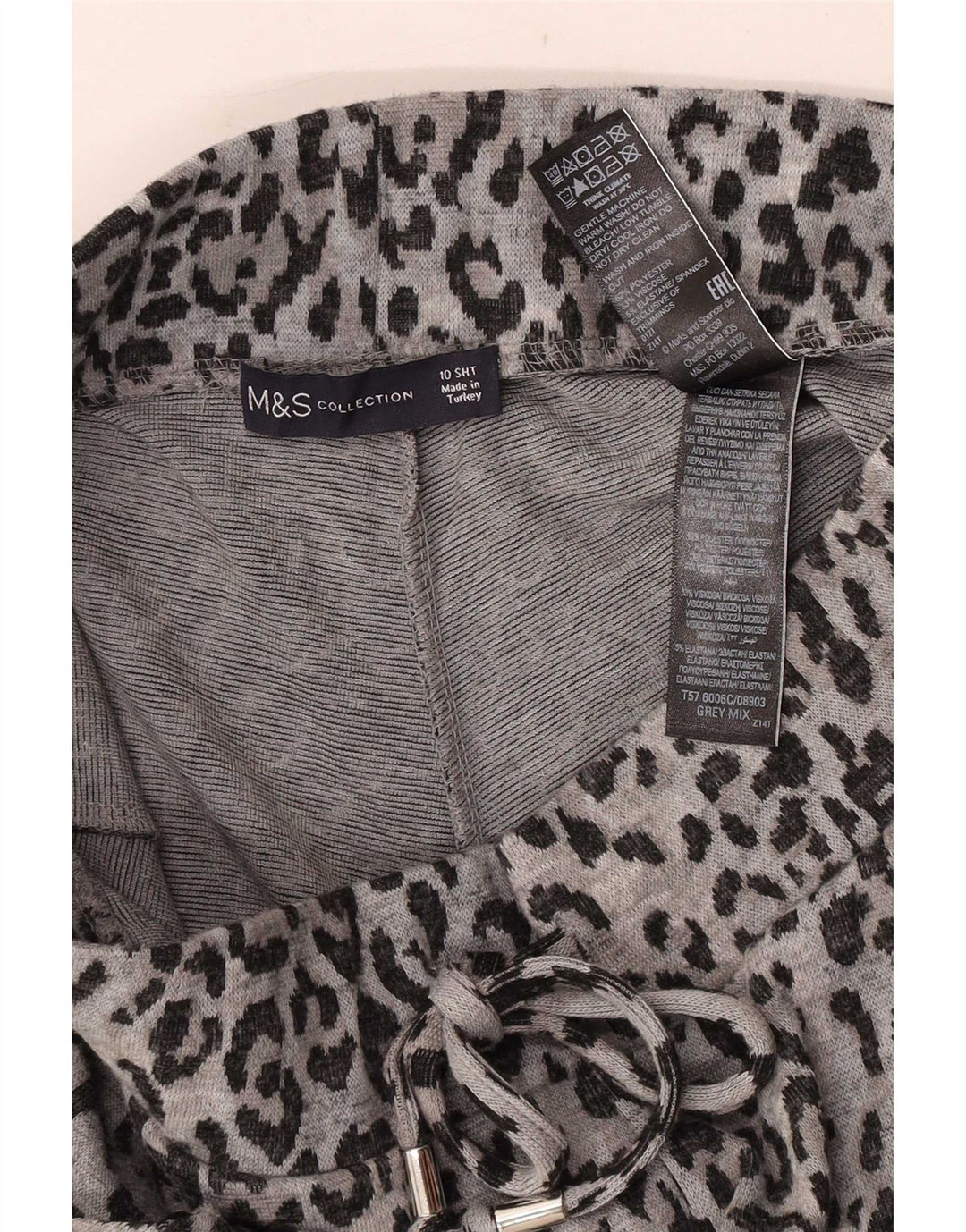 Marks & Spencer Womens Cropped Trousers UK 10 Small W28 L23 Grey